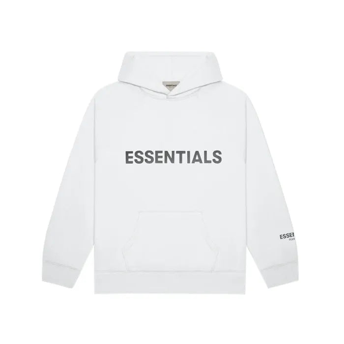 Fear Of God Essentials 3D Silicon Applique Pullover Hoodie White