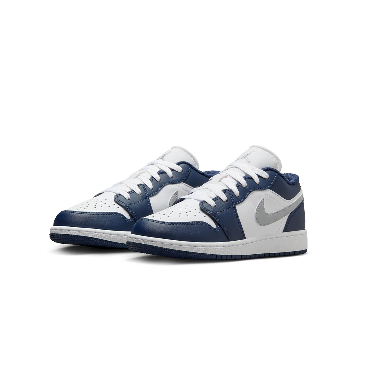 AIR JORDAN 1 LOW 'WHITE/WOLF GREY-MIDNIGHT NAVY'