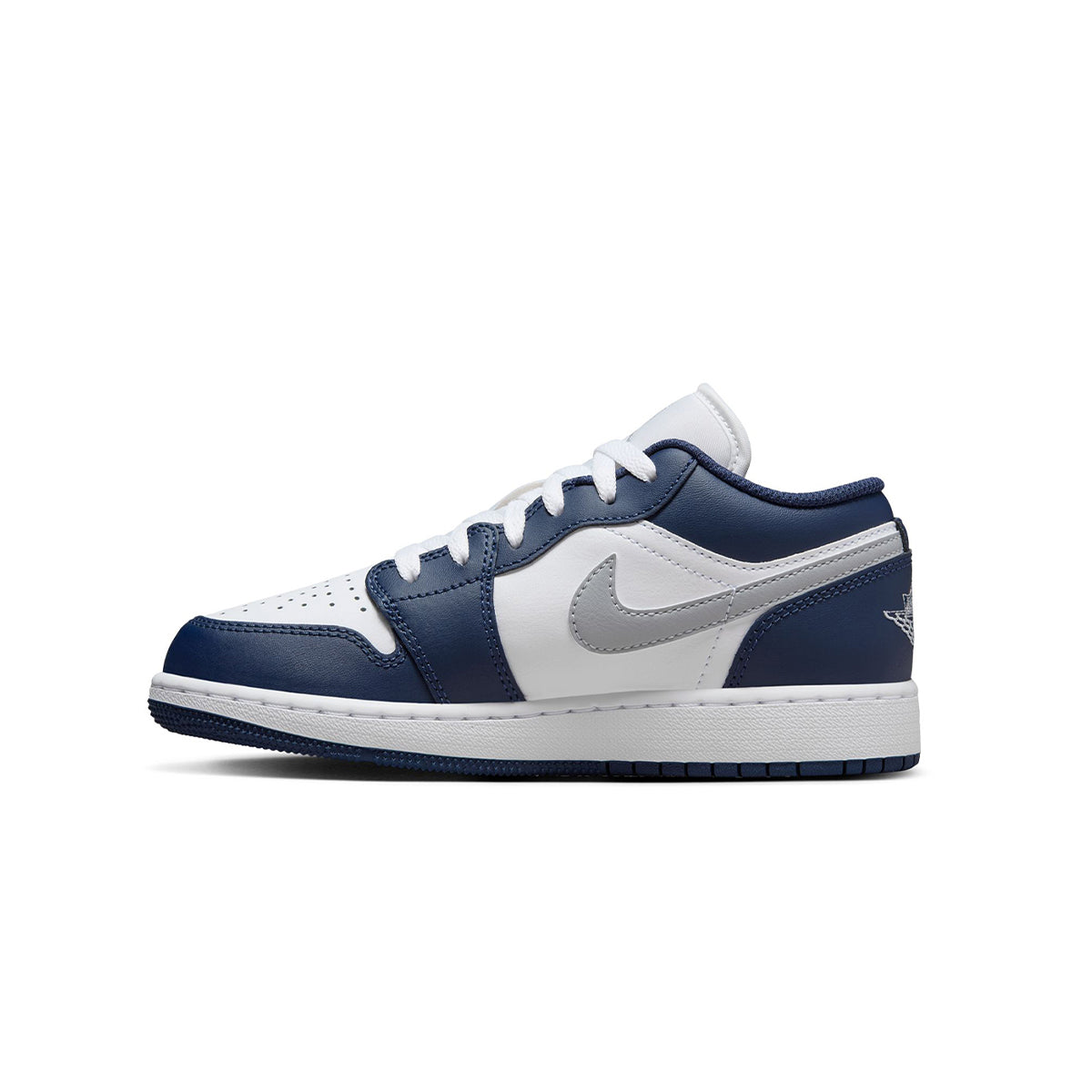 AIR JORDAN 1 LOW 'WHITE/WOLF GREY-MIDNIGHT NAVY'