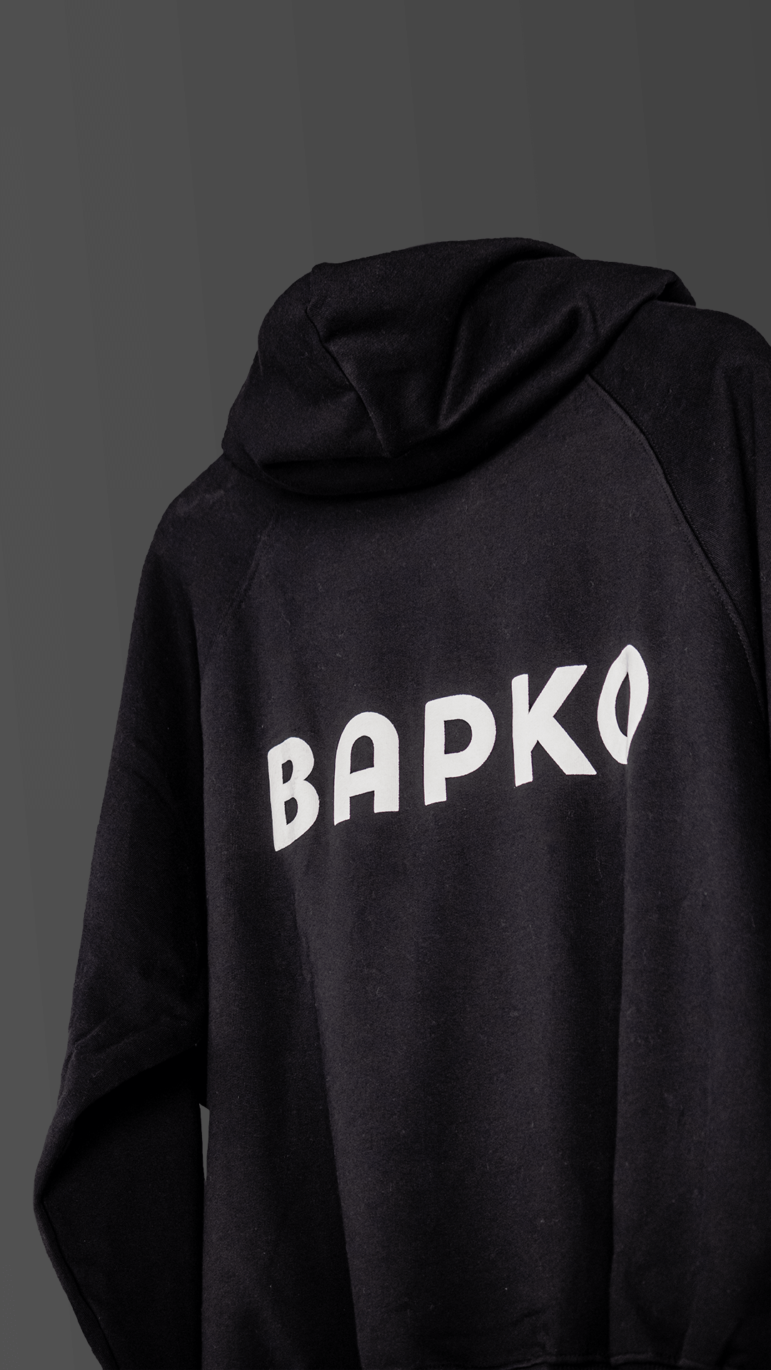 BAPKO BLACK BASIC RAGLAN FLEECE HOODIE