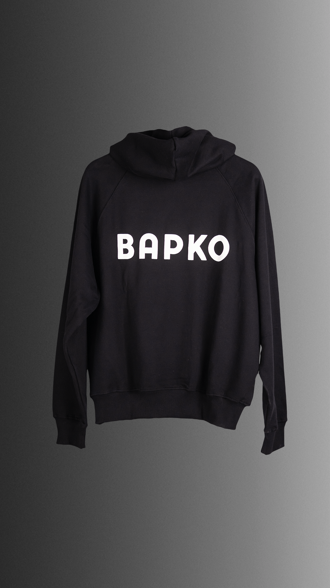 BAPKO BLACK BASIC RAGLAN FLEECE HOODIE