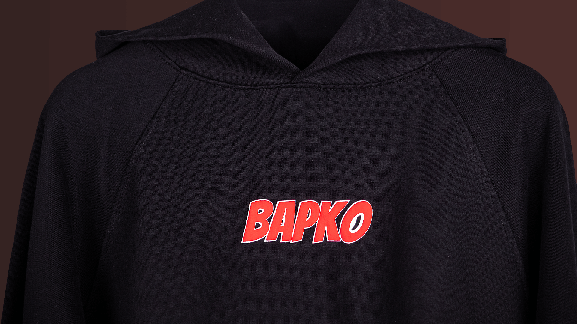 BAPKO BLACK BASIC RAGLAN FLEECE HOODIE