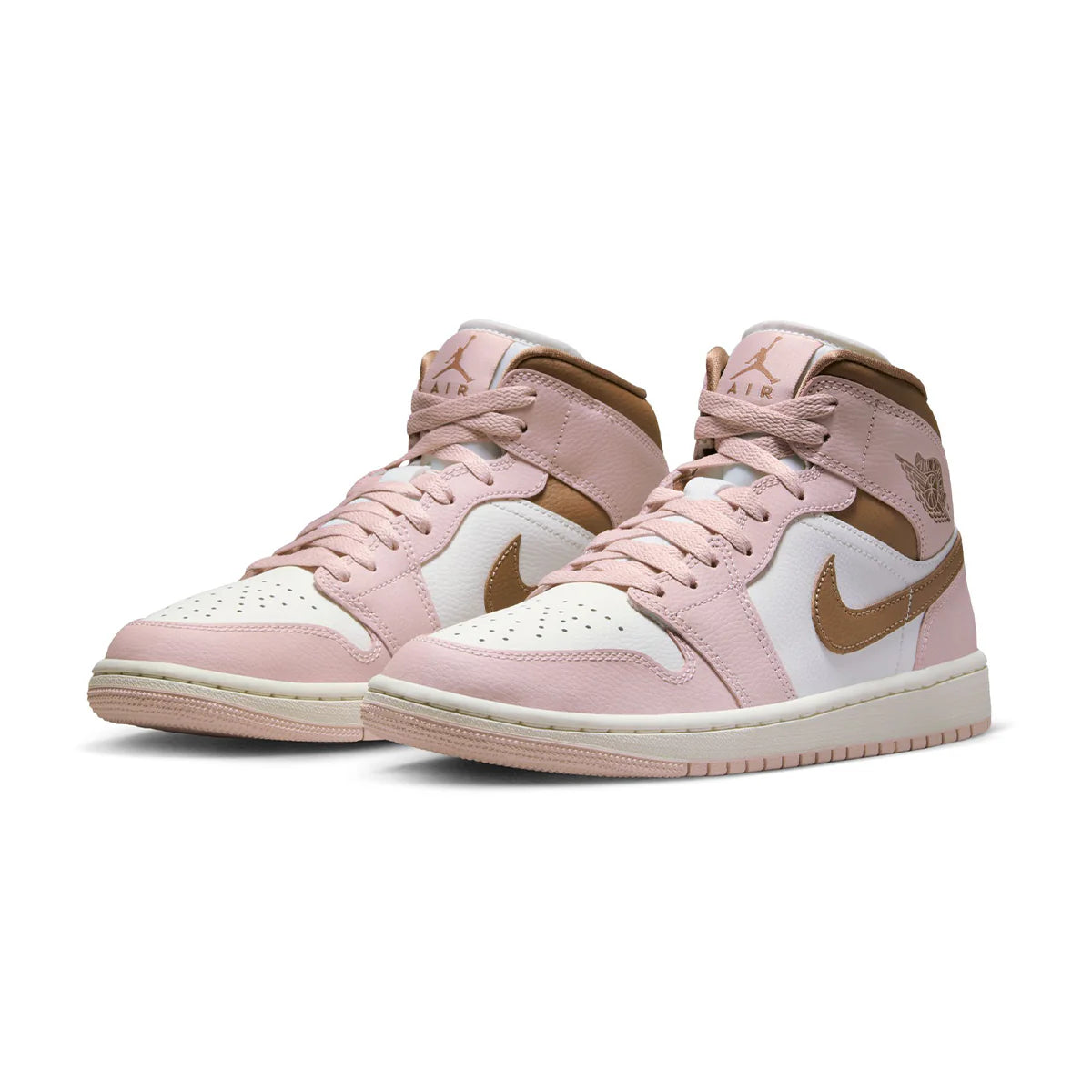 AIR JORDAN 1 MID 'PINK OXFORD/ARCHAEO BROWN-SAIL'