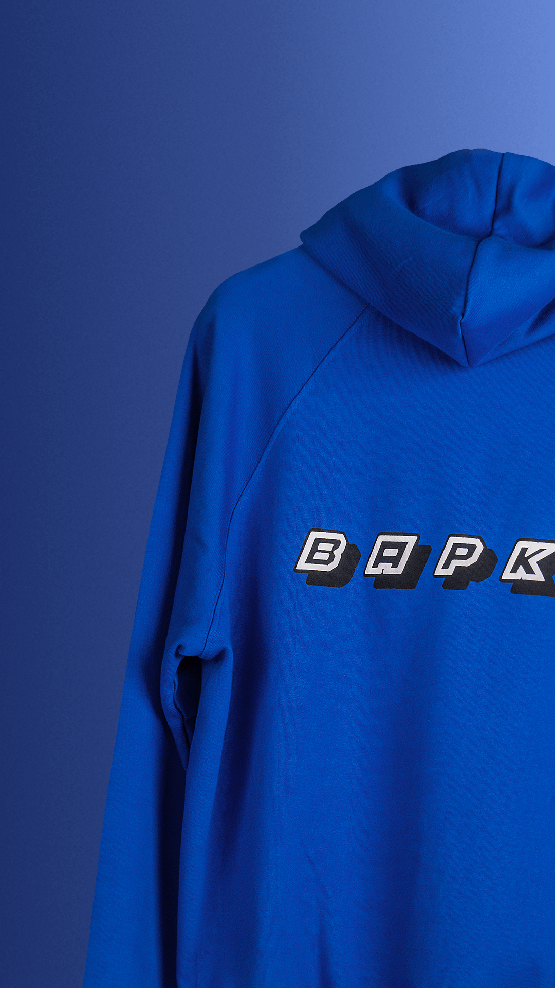 BAPKO ROYAL BLUE RAGLAN FLEECE HOODIE