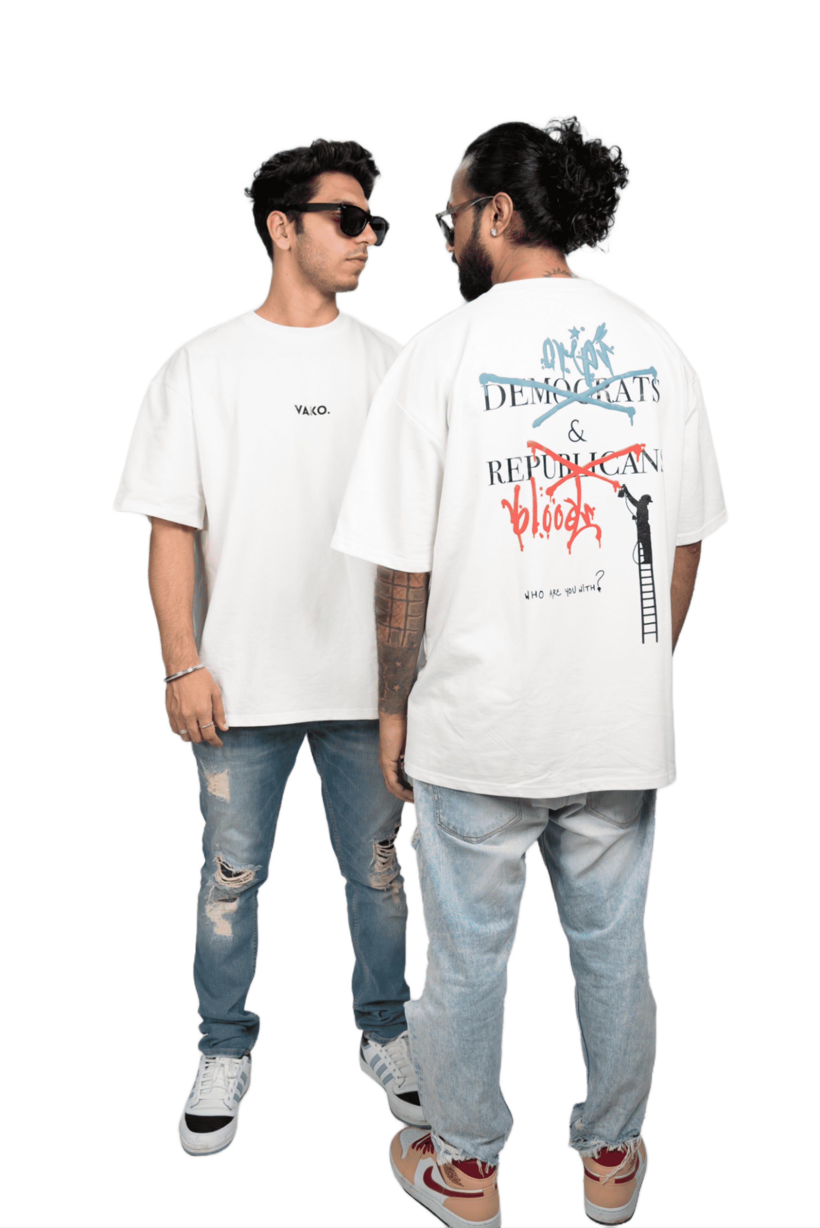 VAKO White Blood & Crip Oversized T-Shirt