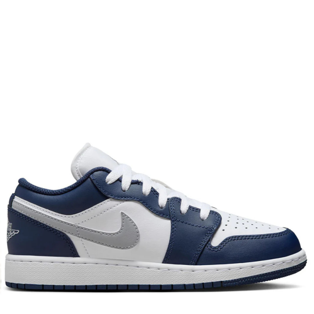 AIR JORDAN 1 LOW 'WHITE/WOLF GREY-MIDNIGHT NAVY'