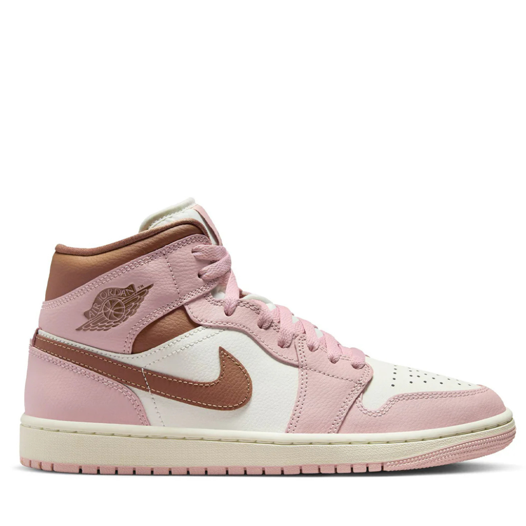 AIR JORDAN 1 MID 'PINK OXFORD/ARCHAEO BROWN-SAIL'