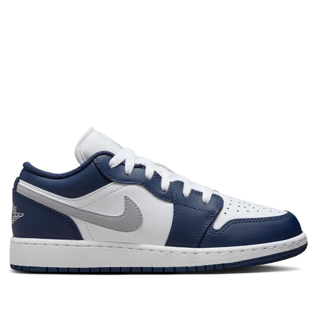 AIR JORDAN 1 LOW 'WHITE/WOLF GREY-MIDNIGHT NAVY'