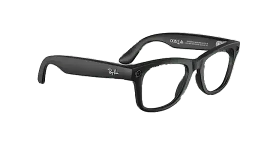 Ray Ban Meta Smart Glasses Wayfarer 'Matte Black' Lenses- Clear