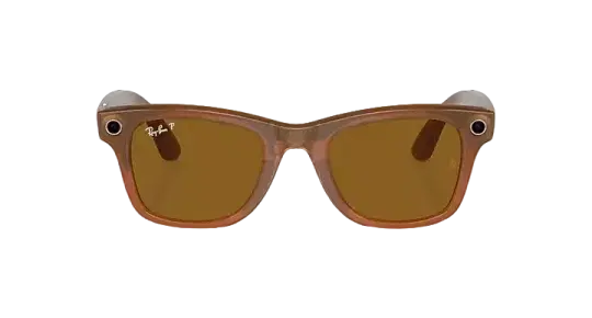 Ray Ban Meta Smart Glasses - Wayfarer 'Shiny Caramel' Lenses - Brown