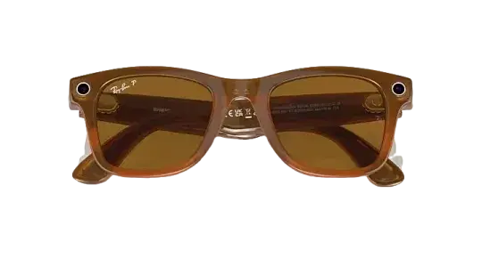 Ray Ban Meta Smart Glasses - Wayfarer 'Shiny Caramel' Lenses - Brown