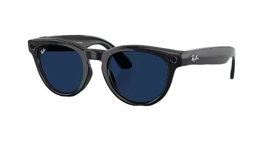 Ray-Ban Meta Low Bridge Fit Headliner 'Shiny Black' Lenses - Clear/Sapphire Transitions