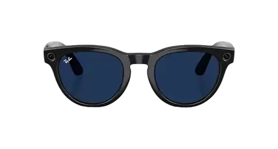 Ray-Ban Meta Low Bridge Fit Headliner 'Shiny Black' Lenses - Clear/Sapphire Transitions