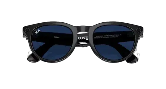 Ray-Ban Meta Low Bridge Fit Headliner 'Shiny Black' Lenses - Clear/Sapphire Transitions