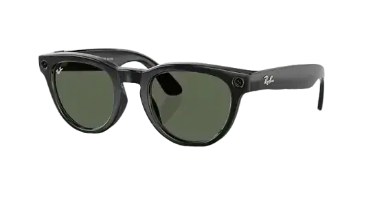 Ray-Ban Meta Low Bridge Fit Headliner 'Shiny Black Lenses G-15 Green'