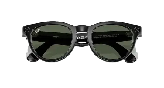 Ray-Ban Meta Low Bridge Fit Headliner 'Shiny Black Lenses G-15 Green'