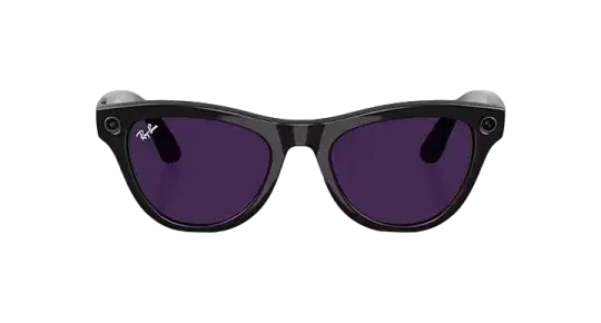 Ray Ban Meta Skyler 'Shiny Black' Lenses- Clear/Amethyst