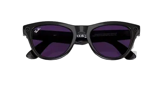 Ray Ban Meta Skyler 'Shiny Black' Lenses- Clear/Amethyst