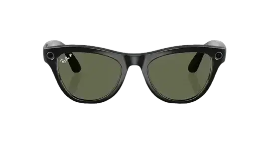 Ray Ban Meta Skyler Shiny Black Lenses - G-15 Green