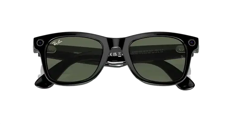 Ray Ban Meta Smart Glasses - Wayfarer Shiny Black G-15 Green Lenses