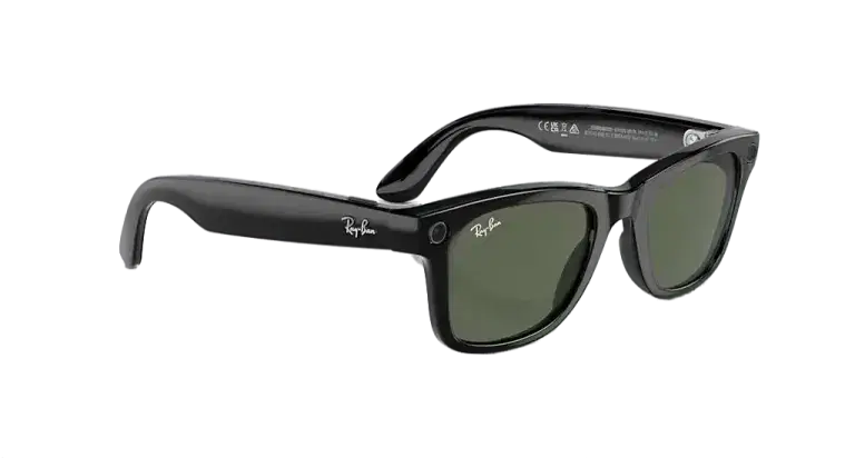 Ray Ban Meta Smart Glasses - Wayfarer Shiny Black G-15 Green Lenses