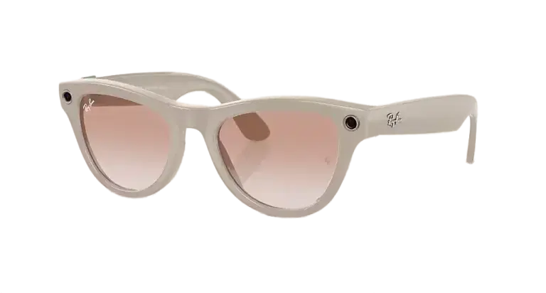 Ray Ban Meta Skyler 'Shiny Chalky Gray' Lenses- Cinnamon Pink