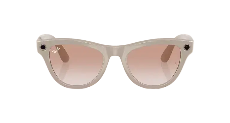 Ray Ban Meta Skyler 'Shiny Chalky Gray' Lenses- Cinnamon Pink