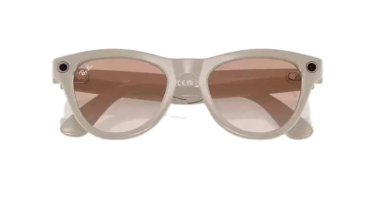 Ray Ban Meta Skyler 'Shiny Chalky Gray' Lenses- Cinnamon Pink